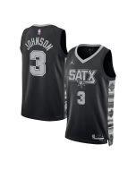 Youth San Antonio Spurs #3 Keldon Johnson Black Swingman Statement Edition Jersey (Black)