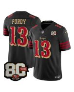 Youth San Francisco 49ers #13 Brock Purdy Black 80 Anniversary Rivalries Collection Vapor F.U.S.E. Limited Jersey (Black)
