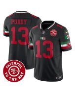 Youth San Francisco 49ers #13 Brock Purdy Black Mexico Faithful To The Bay Patch Vapor F.U.S.E. Limited Jersey (Black)