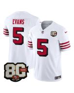Youth San Francisco 49ers #5 Mike Evans White 80 Anniversary Vapor F.U.S.E. Limited Jersey