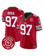 Youth San Francisco 49ers #97 Nick Bosa Red Mexico Faithful To The Bay Patch Vapor F.U.S.E. Limited Jersey (Red)