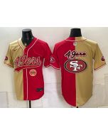 Youth San Francisco 49ers Red Split Cool Base Stitched Baseball Jersey (Style 4)
