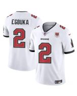 Youth Tampa Bay Buccaneers #2 Emeka Egbuka White 50th Anniversary Patch Vapor Untouchable Limited Stitched Football Jersey (White)