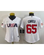 Youth USA Baseball #65 Nestor Cortes 2023 White World Baseball Classic Stitched Jersey